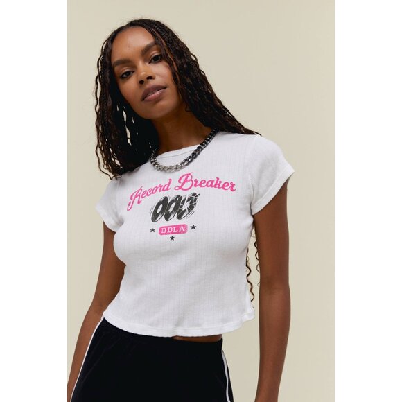 Daydreamer Record Breaker Pointelle Tee S - Picture 1 of 7